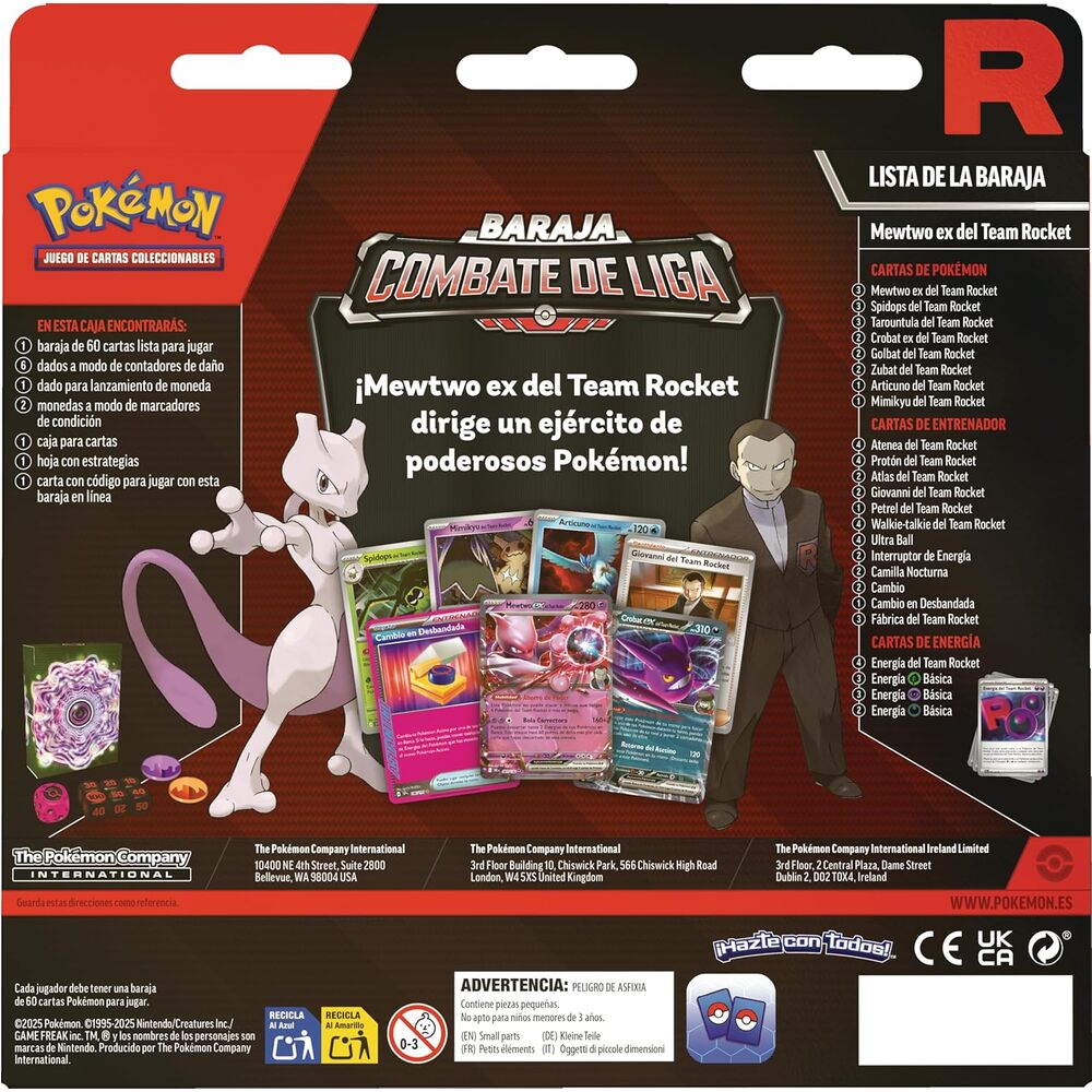 Blister League Battle Deck Team Rocket's Mewtwo EX Pokémon TCG (Latino)