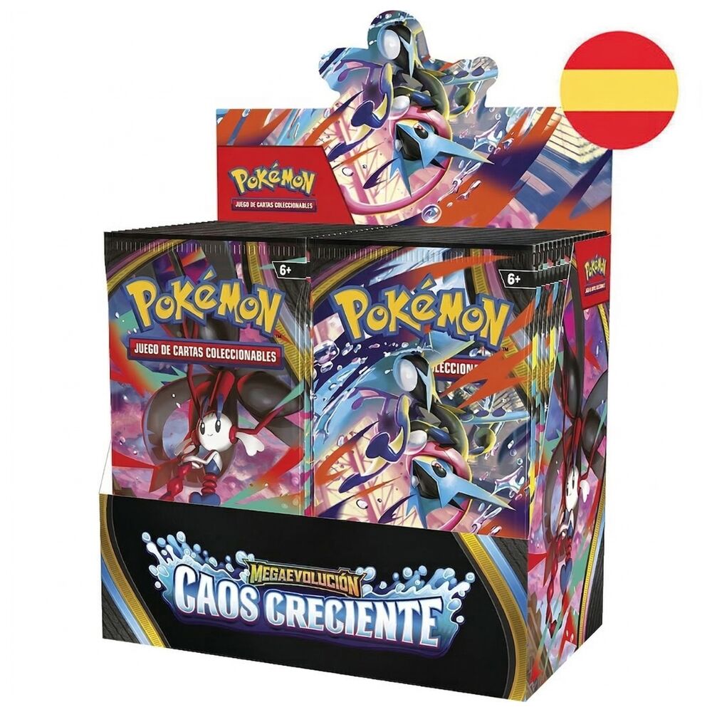 Caja Sellada 36 Sobres Pokémon TCG Caos Creciente Megaevolución (Español)
