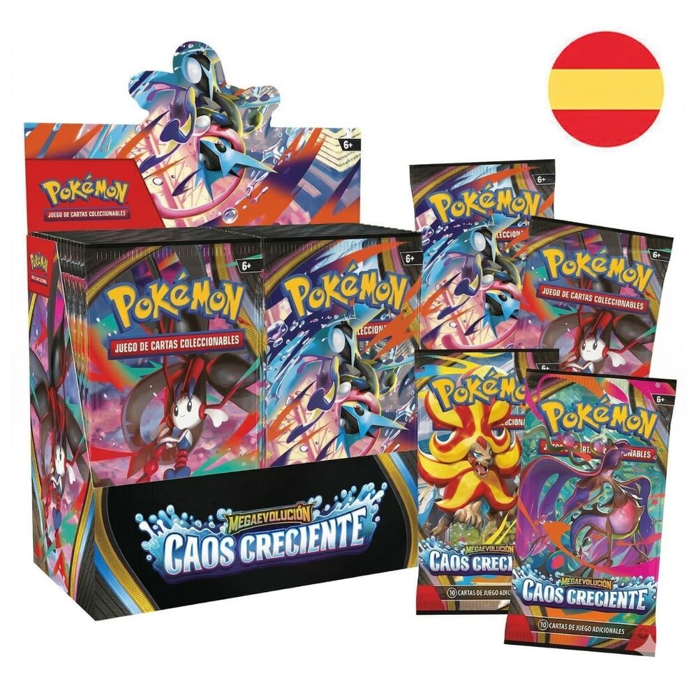 Caja Sellada 36 Sobres Pokémon TCG Caos Creciente Megaevolución (Español)