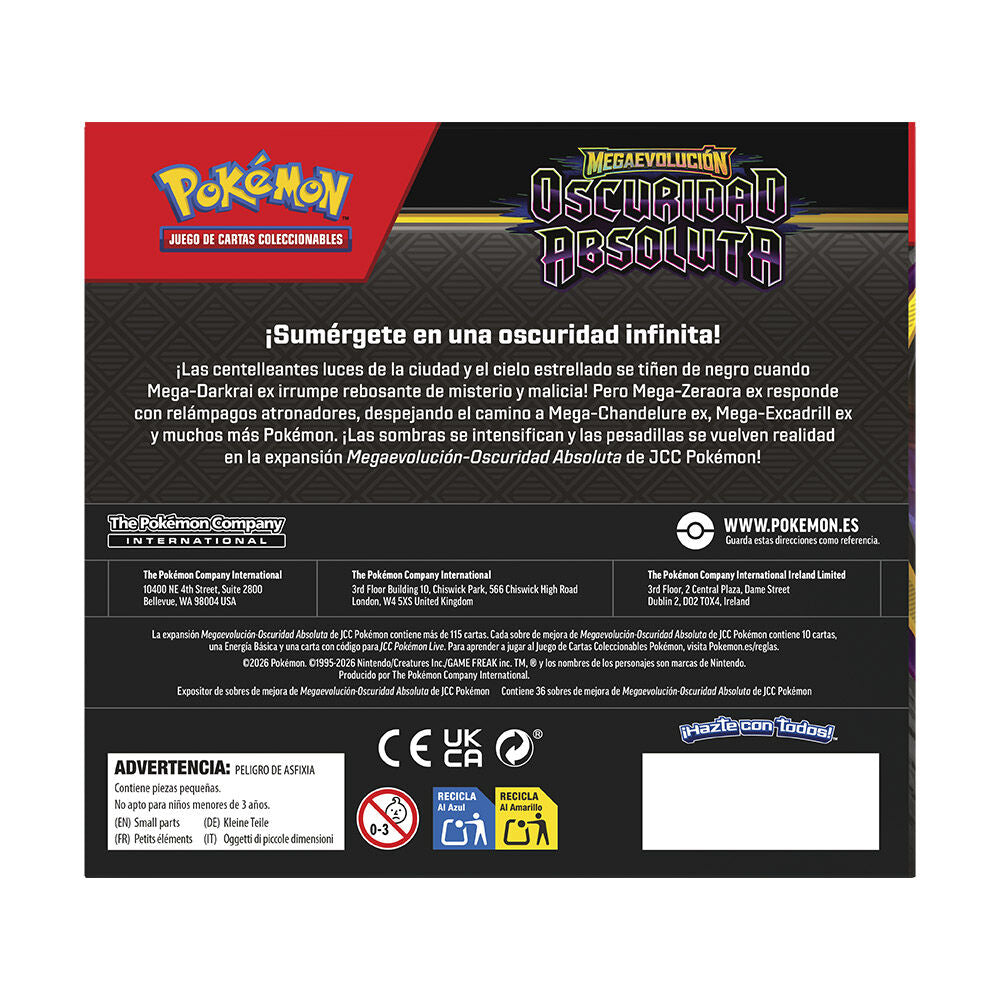 Caja Sellada 36 Sobres Pokémon TCG Expansión Megaevolución Oscuridad Absoluta (Español)