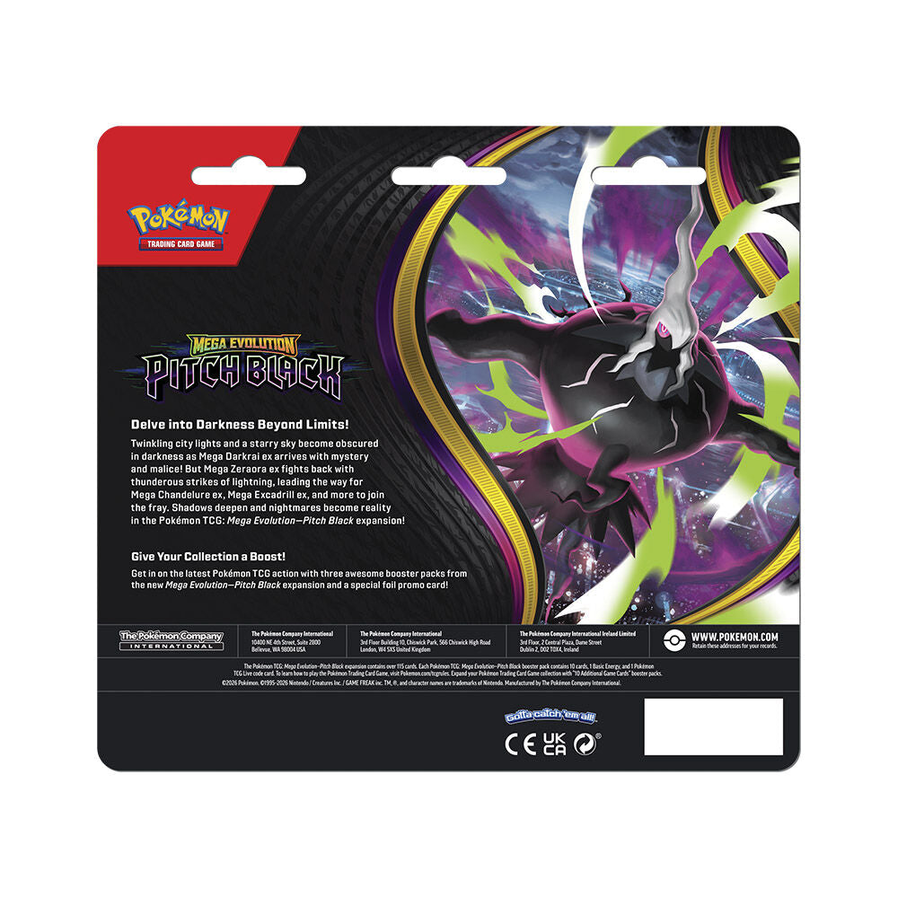Blister 3 Sobres Pokémon TCG Pitch Black Mega Evolution (Inglés)