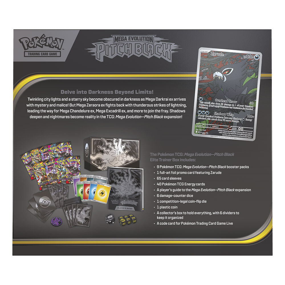 Estuche Entrenador Élite Pokémon TCG - Pitch Black Mega Evolution (Inglés)
