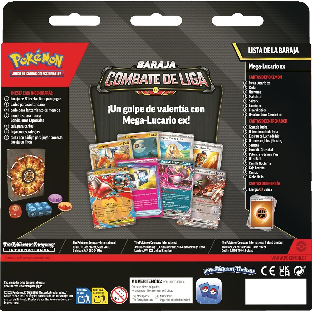 Baraja Combate de Liga Mega-Lucario ex Pokémon TCG (Español)